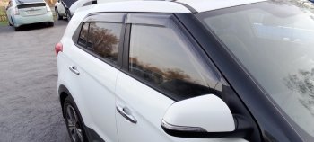 2 349 р. Дефлектора окон CA-Plastic Hyundai Creta GS дорестайлинг (2015-2019) (Шелкография черная). Увеличить фотографию 4