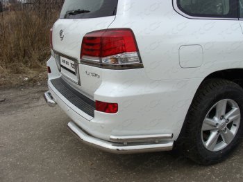 29 999 р. Защита заднего бампера (уголки двойные) (кроме F-Sport) ТСС 76,1/42,4 мм  Lexus LX  570 (2012-2015). Увеличить фотографию 1