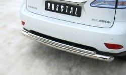 Защита заднего бампера (Ø76 и 42 мм, нержавейка) Russtal Lexus RX 350 AL10 дорестайлинг (2008-2012)