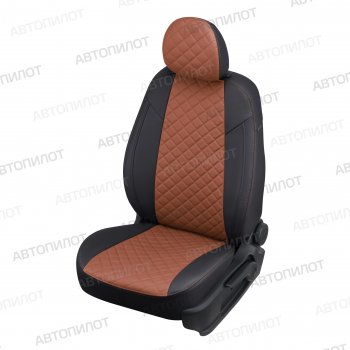 14 499 р. Чехлы сидений (5 мест, экокожа) Автопилот Ромб  Ford Galaxy  WGR (1995-2006) (черный/коричневый). Увеличить фотографию 1
