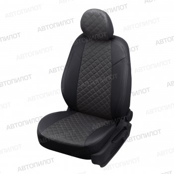 14 499 р. Чехлы сидений (5 мест, экокожа/алькантара) Автопилот Ромб  Ford Galaxy  2 (2006-2015) (черный/темно-серый). Увеличить фотографию 1