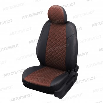 14 499 р. Чехлы сидений (5 мест, экокожа/алькантара) Автопилот Ромб  Ford Galaxy  2 (2006-2015) (черный/шоколад). Увеличить фотографию 1