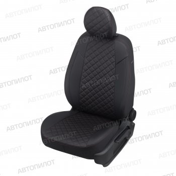 14 499 р. Чехлы сидений (5 мест, экокожа) Автопилот Ромб  Ford Galaxy  2 (2006-2015) (черный/красная строчка). Увеличить фотографию 1