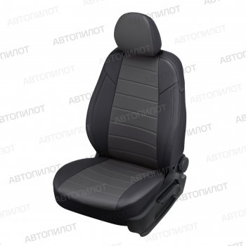 5 699 р. Чехлы сидений (3 места, экокожа) Автопилот  Ford Transit  3 (2006-2014) (черный/темно-серый). Увеличить фотографию 1