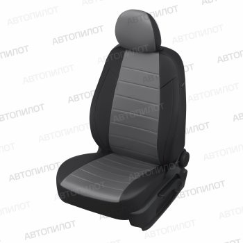 5 699 р. Чехлы сидений (3 места, экокожа/алькантара) Автопилот  Ford Transit  3 (2006-2014) (черный/серый). Увеличить фотографию 1