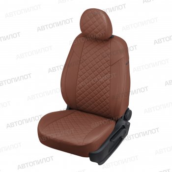 6 199 р. Чехлы сидений (3 места, экокожа) Автопилот Ромб  Ford Transit  3 (2006-2014) (коричневый). Увеличить фотографию 1