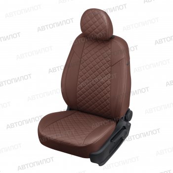 6 199 р. Чехлы сидений (3 места, экокожа) Автопилот Ромб  Ford Transit  3 (2006-2014) (темно-коричневый). Увеличить фотографию 1