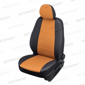 21 599 р. Чехлы сидений (9 мест, экокожа) Автопилот  Ford Transit  3 (2006-2014) (черный/оранж). Увеличить фотографию 1