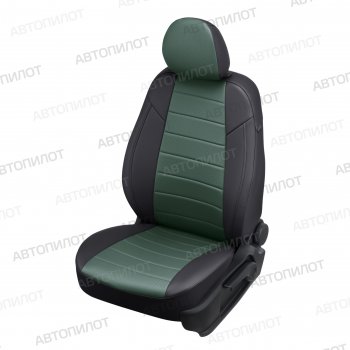 21 599 р. Чехлы сидений (9 мест, экокожа) Автопилот  Ford Transit  3 (2006-2014) (черный/зеленый). Увеличить фотографию 1