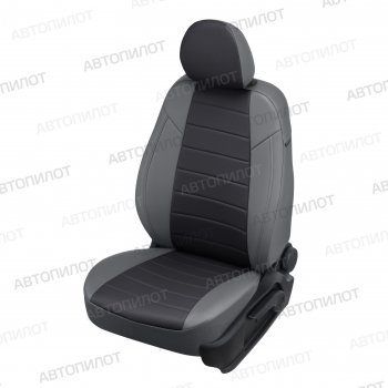 21 599 р. Чехлы сидений (9 мест, экокожа) Автопилот  Ford Transit  3 (2006-2014) (серый/черный). Увеличить фотографию 1