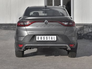 Защита заднего бампера (Ø42 мм, нержавейка) Russtal Renault Arkana (2019-2024)