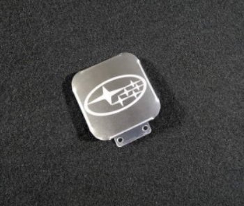 Заглушка на фаркоп с логотипом Subaru (на фаркопы TCC, нержавеющая сталь) TCC Subaru Forester SJ рестайлинг (2016-2019)