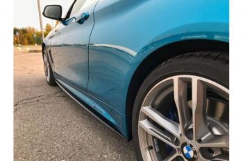 9 499 р. Пластиковые накладки под пороги М-Perfomance  BMW 4 серия  F32 (2013-2020) (цвет: черный матовый). Увеличить фотографию 2