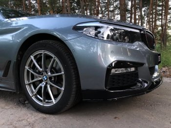 15 999 р. Сплиттер переднего бампера M-Performance  BMW 5 серия  G30 (2016-2020) (Черный глянцевый). Увеличить фотографию 1