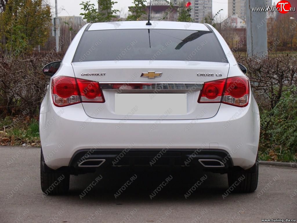 3 299 р. Диффузор заднего бампера Sport  Chevrolet Cruze  седан (2009-2012) (Текстурный пластик (шагрень))