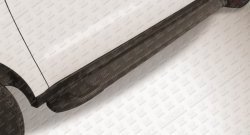 13 799 р. Алюминиевые пороги Slitkoff Optima Black  Geely Emgrand X7 (2011-2015). Увеличить фотографию 1