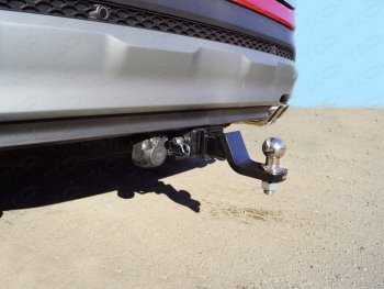 17 999 р. Фаркоп (тягово-сцепное устройство) TCC  Hyundai Santa Fe  4 TM (2018-2021) (Оцинкованный, шар E). Увеличить фотографию 1
