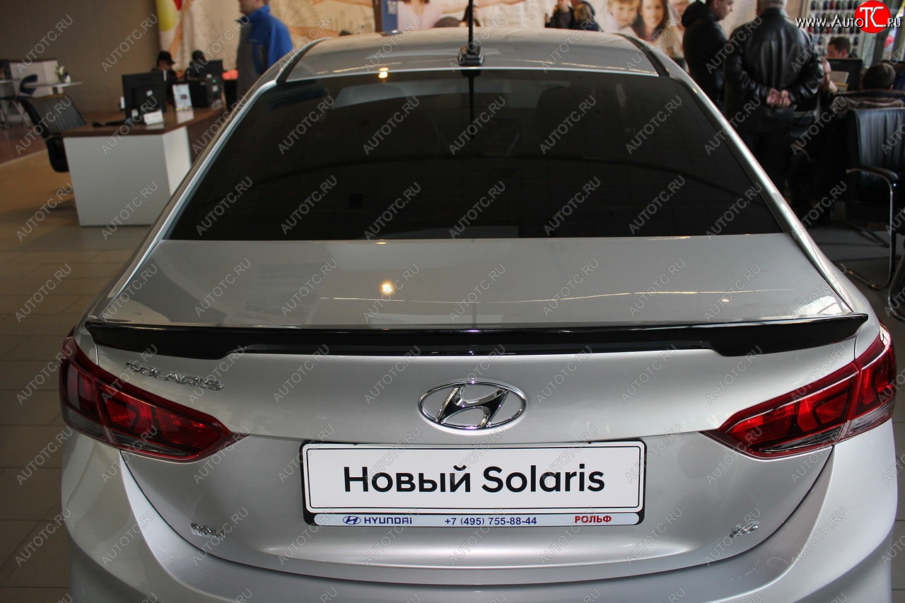 3 899 р. Спойлер на крышку багажника Автократ  Hyundai Solaris  2 (2017-2022) (Неокрашенный)