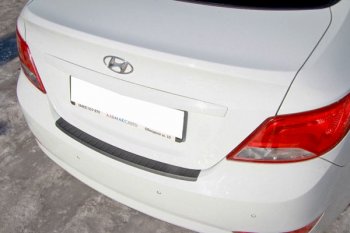 679 р. Защитная накладка заднего бампера Тюн-Авто  Hyundai Solaris  1 седан (2014-2017). Увеличить фотографию 2
