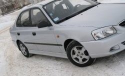 1 259 р. Реснички Classic-Style на фары  Hyundai Accent  седан ТагАЗ (2001-2012) (Неокрашенные). Увеличить фотографию 1