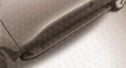 13 799 р. Алюминиевые пороги Slitkoff Optima Black  Hyundai IX35  1 LM (2009-2018). Увеличить фотографию 1
