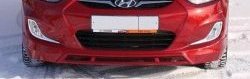 6 299 р. Накладка на передний бампер Tuning-Sport v2  Hyundai Solaris ( 1 седан,  1 хэтчбек) (2010-2014) (Неокрашенная). Увеличить фотографию 1