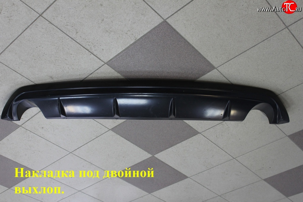 2 499 р. Диффузор заднего бампера Sport под двойной выхлоп  Hyundai Solaris  1 седан (2010-2014) (Неокрашенный)