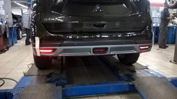 5 649 р. Накладка на задний бампер АвтоКрат  Nissan X-trail  3 T32 (2017-2022) (Неокрашенная). Увеличить фотографию 1
