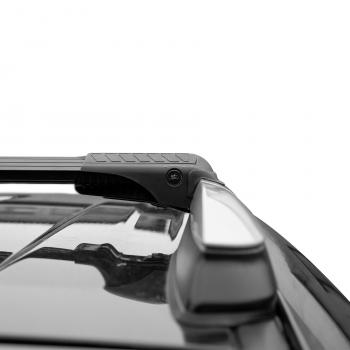 10 899 р. Багажник в сборе LUX Хантер L52  Opel Karl  A (2015-2019), Peugeot 2008 (2013-2019), Subaru Impreza  GF (1992-2000) (аэро-трэвэл (80-90 см и 86-96 см), черный). Увеличить фотографию 10