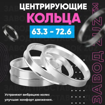 Алюминиевое центровочное кольцо (4 шт) ЗУЗ 63.3 x 72.6 