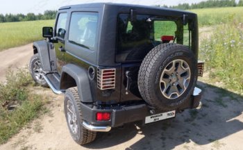 11 999 р. Защита заднего бампера (V-3.6, 3 двери, уголки, d60,3 мм) TCC  Jeep Wrangler  JK (2007-2018). Увеличить фотографию 1
