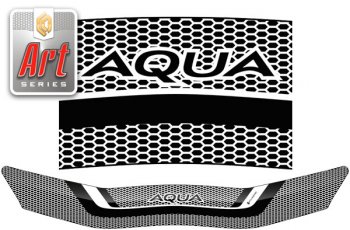 2 169 р. Дефлектор капот CA-Plastic  Toyota Aqua  P10 (2017-2021) (серия ART белая). Увеличить фотографию 1