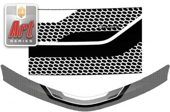 2 259 р. Дефлектор капот CA-Plastic  Toyota Corolla Axio  (E160) седан (2015-2017) (серия ART белая). Увеличить фотографию 1