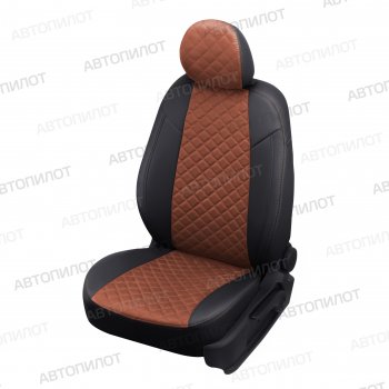 13 999 р. Чехлы сидений (5 мест, экокожа) Автопилот Ромб  Ford Galaxy  WGR (1995-2006) (черный/коричневый). Увеличить фотографию 1