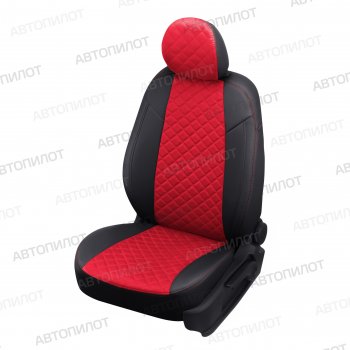 13 999 р. Чехлы сидений (5 мест, экокожа/алькантара) Автопилот Ромб  Ford Galaxy  2 (2006-2015) (черный/красный). Увеличить фотографию 1