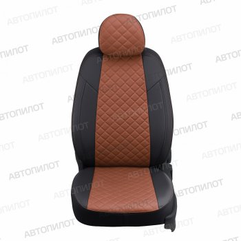 13 999 р.  Чехлы сидений (экокожа) Автопилот Ромб  Honda Civic  9 (2011-2016) (черный/коричневый). Увеличить фотографию 3