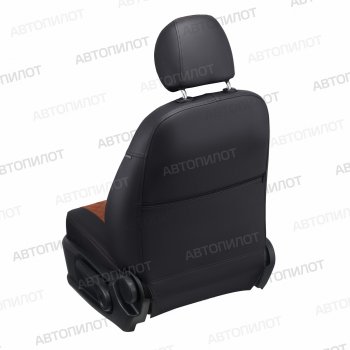 13 999 р.  Чехлы сидений (экокожа) Автопилот Ромб  Honda Civic  9 (2011-2016) (черный/коричневый). Увеличить фотографию 4