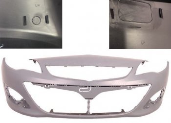 6 399 р. Бампер передний (с отверстиями под омыватели фар и под парктроник, Италия) BodyParts  Opel Astra  J (2012-2017) (Неокрашенный). Увеличить фотографию 1