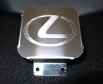 Заглушка на фаркоп с логотипом Lexus (на фаркопы TCC, нержавеющая сталь) TCC Lexus GX 460 2 J150 дорестайлинг (2009-2013)