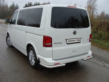 Защита заднего бампера (уголки, d60,3 мм) TCC Volkswagen (Волксваген) Multivan (мультван)  T5 (2009-2015) T5 рестайлинг