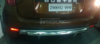 Защита заднего бампера WINBO (Ø63 мм, нержавейка) Renault Duster HS дорестайлинг (2010-2015)