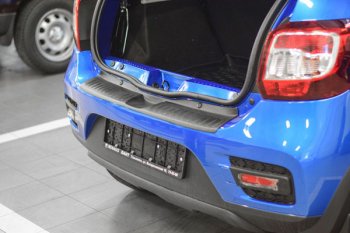 499 р. Защитная накладка заднего бампера Тюн-Авто  Renault Sandero Stepway  (B8) (2014-2018). Увеличить фотографию 1