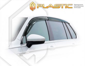 2 079 р. Ветровики дверей (на автомобилей без опции хром-пакет) CA-Plastic  Volkswagen Tiguan  Mk2 (2016-2020) (Classic полупрозрачный, без хром. молдинга). Увеличить фотографию 1