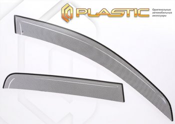 2 399 р. Ветровики дверей CA-Plastic  Mitsubishi Pajero Sport  3 QF (2019-2022) (Шелкография черная, Без хром. молдинга). Увеличить фотографию 1