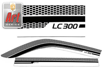 2 399 р. Ветровики дверей CA-Plastic  Toyota Land Cruiser  J300 (2021-2024) (Серия Art белая, без хром. молдинга, крепление скотч). Увеличить фотографию 1