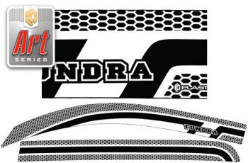 2 399 р. Ветровики дверей (CrewMax)  Toyota Tundra  XK50 (2007-2013) (Серия Art графит). Увеличить фотографию 1