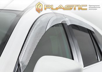 2 399 р. Ветровики дверей CA-Plastic  Mitsubishi Pajero Sport  3 QF (2019-2022) (Серия Art серебро, без хром. молдинга). Увеличить фотографию 1