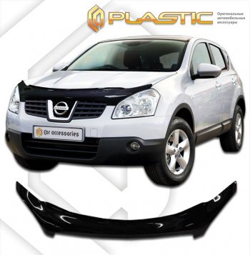 2 499 р. Дефлектор капота (exclusive) CA-Plastic  Nissan Dualis (2007-2014) (Classic черный, Без надписи). Увеличить фотографию 1