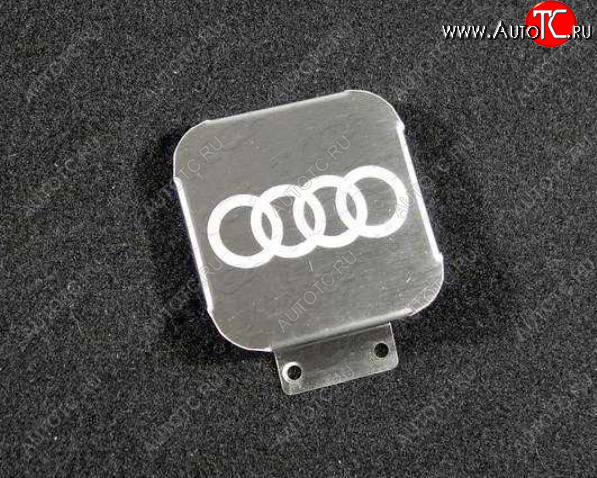 1 249 р. Заглушка на фаркоп с логотипом Audi (на фаркопы TCC, нержавеющая сталь) TCC  Audi Q3  F3 - Q8  4MN
