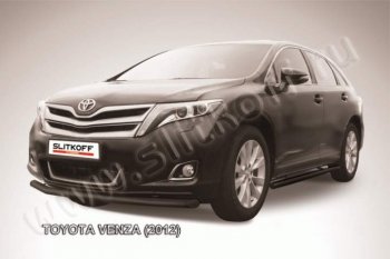 7 199 р. Защита переднего бампер Slitkoff  Toyota Venza  GV10 (2012-2016) (Цвет: серебристый). Увеличить фотографию 1